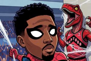 对面有超级英雄蜘蛛侠轻松困住成精迅猛龙后淡定离开️