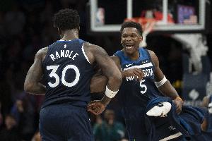 爱德华兹出战！森林狼首发：华子、迪文、麦丹、兰德尔、戈贝尔