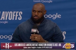 【完整版】詹姆斯：我为布朗尼在季后赛中与我同场竞技感到疯狂