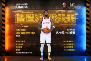 CBA官方：达卡里·约翰逊当选本赛季第四期月最佳防守球员