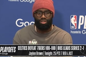 【完整版】布朗：把这场当抢七来打 能比肩拉塞尔&帕里什是我荣幸