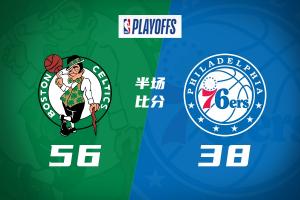 半场战报-绿军领先76人18分 普理查德18分 恩比德复出12+5