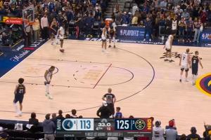 笑死！约基奇还剩30多秒不打了 假装给对手还被抢个争球 失误+1