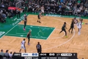 横刀立马！保罗·乔治弧顶三分手起刀落 率76人反超绿军