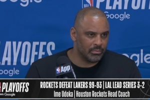 【完整版】乌度卡：谢泼德掌控了比赛 没有史密斯我们赢不了