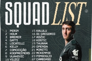 尤文对阵维罗纳名单：弗拉霍维奇、伊尔迪兹、洛卡特利在列